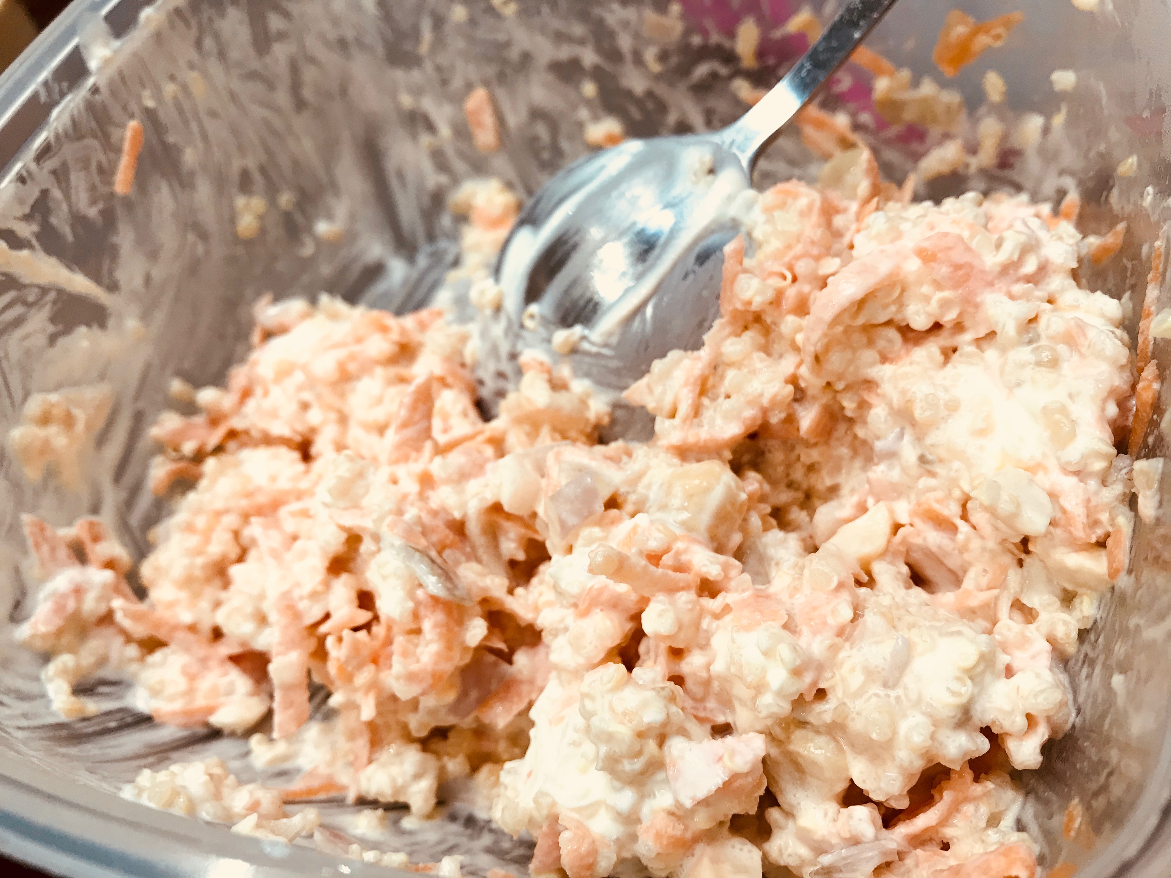 Healthy alternative to coleslaw quinoa, carrot and hazelnut coleslaw flidfit